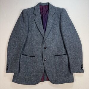 Harris Tweed Blazer Men's 38* Gray 100% Scottish Pure Virgin Wool The Bay *READ*